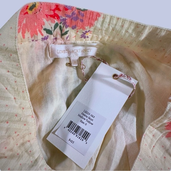 NWT LoveShackFancy ‘Hestia’ Floral Midi Skirt in “Mellow Yellow” Size 0 - Picture 5 of 16
